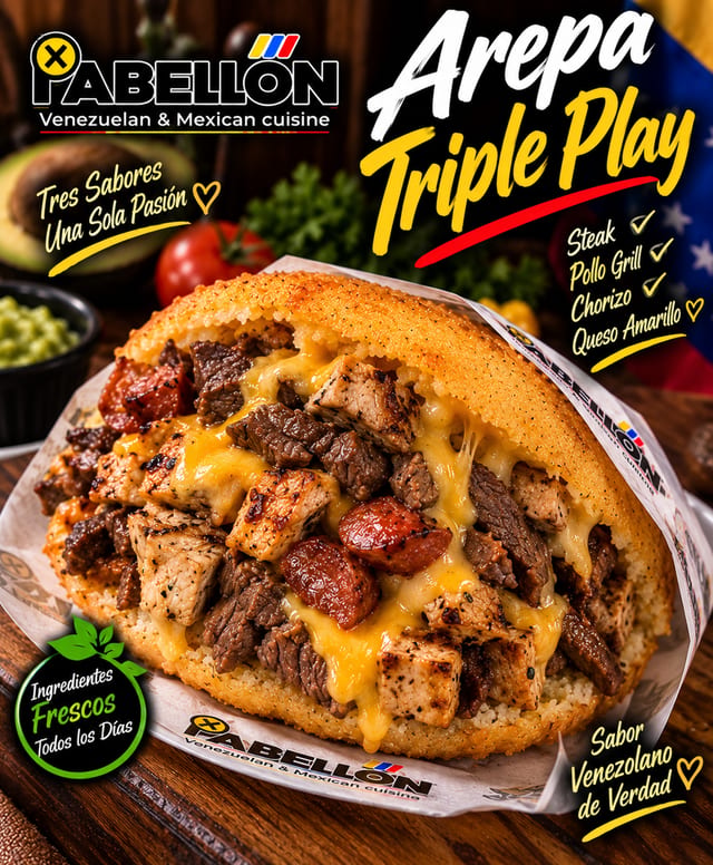 Arepa Triple Play.